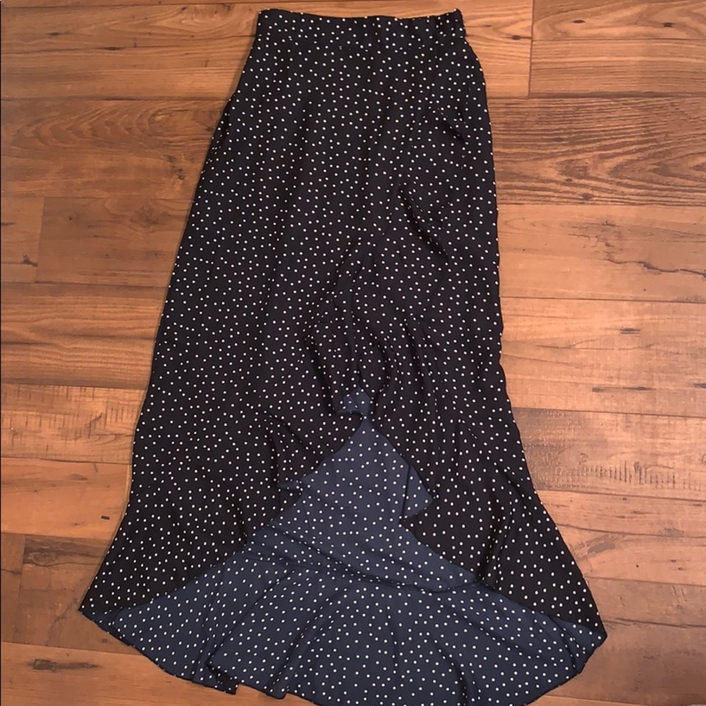 Polka dot high low skirt